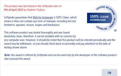🐗 #OinkAndStuff certified as 100% Free of malware 🐞 by Softpedia Labs 🔬