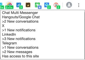 Chat Multi Messenger: Real-time status of each social media inside the App
