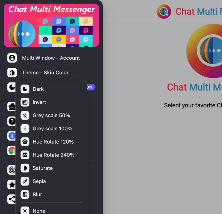 Chat Multi Messenger: Theme - Skin Color and Dark Mode