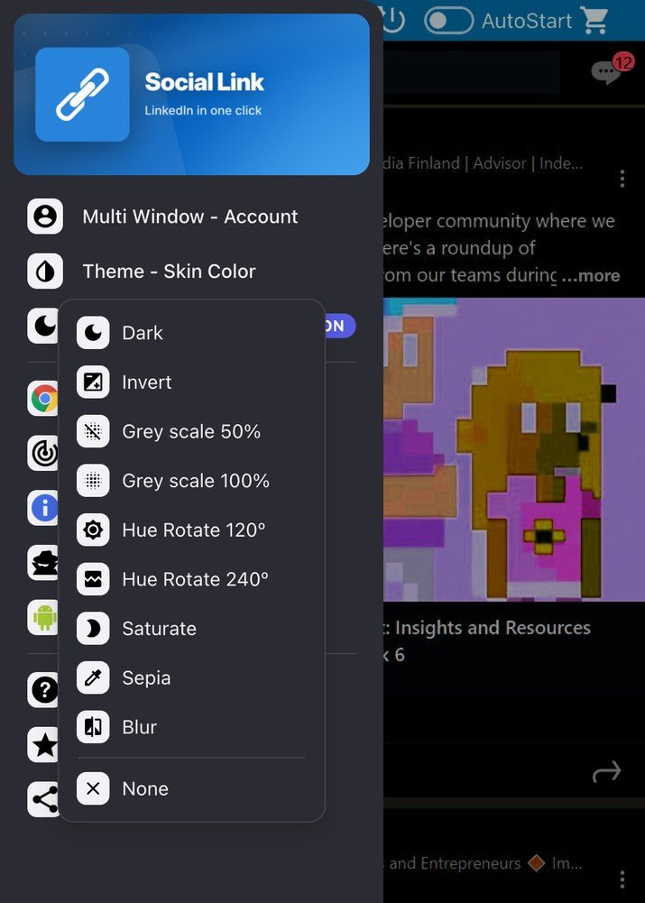Social Link for LinkedIn: Theme - Skin Color and Dark Mode