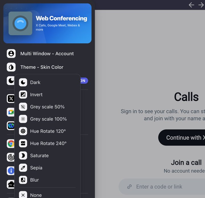 Web Conferencing: Theme - Skin Color and Dark Mode
