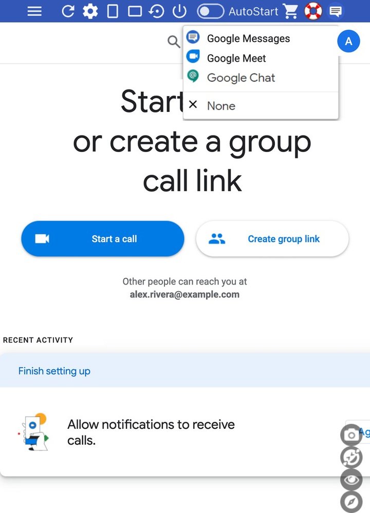 Web for Google Messages: Google Meet
